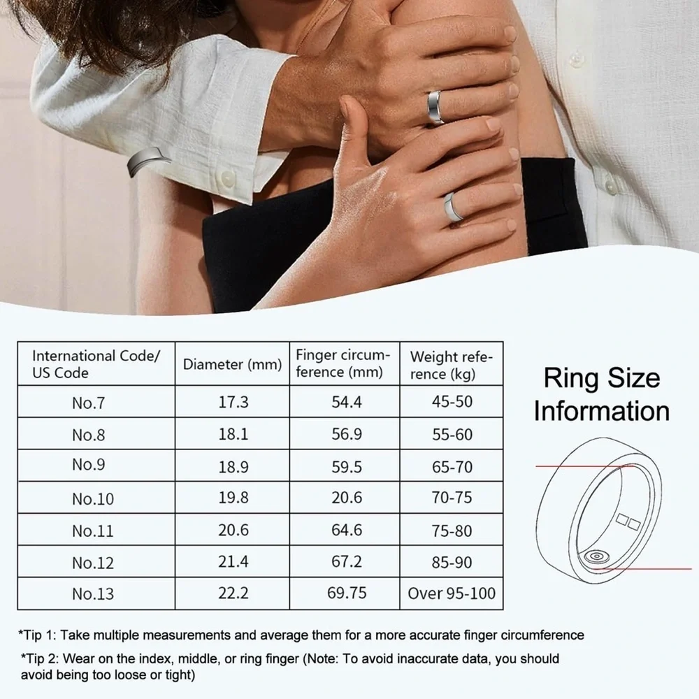 Smart Fitness Ring for Women and Men Silver NWT